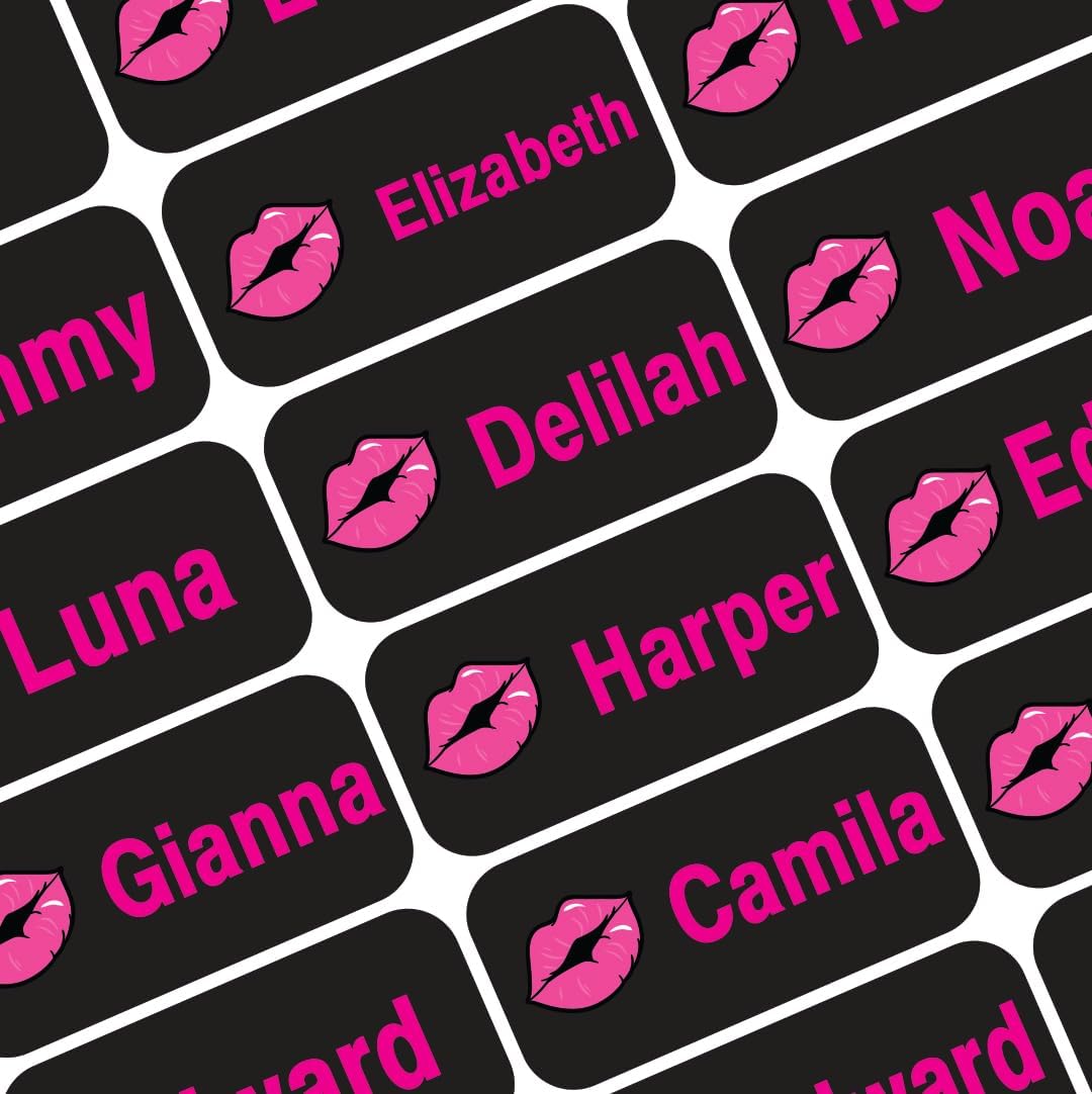 Personalized Waterproof Name Labels Press and Stick Custom Name Stick on Clothing Labels. Customized Up to 3 Lines Great for Camp & Daycare
