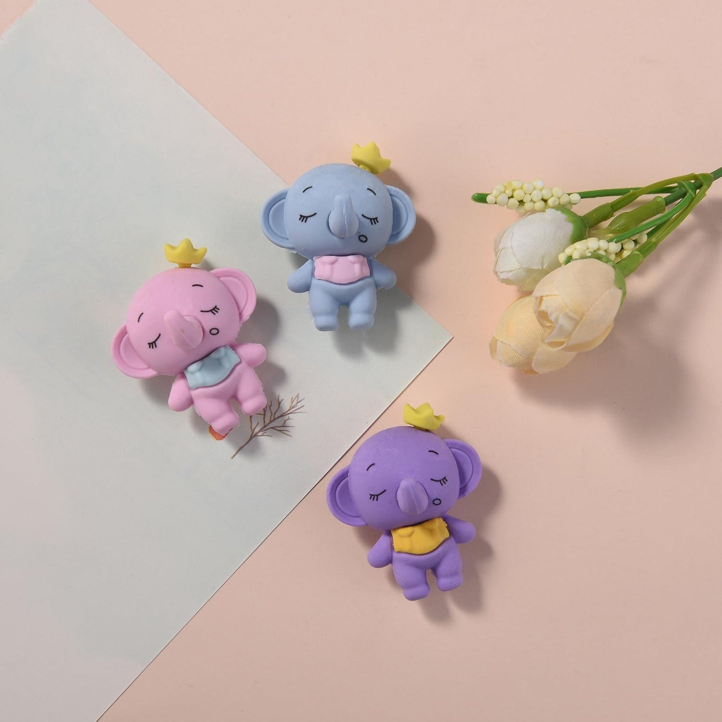 18 Pack Elephant Model Eraser for Kids, 3D Animal Take Apart Erasers for Boys and Girls, Fun School Supplies Prize Gifts Party Favors