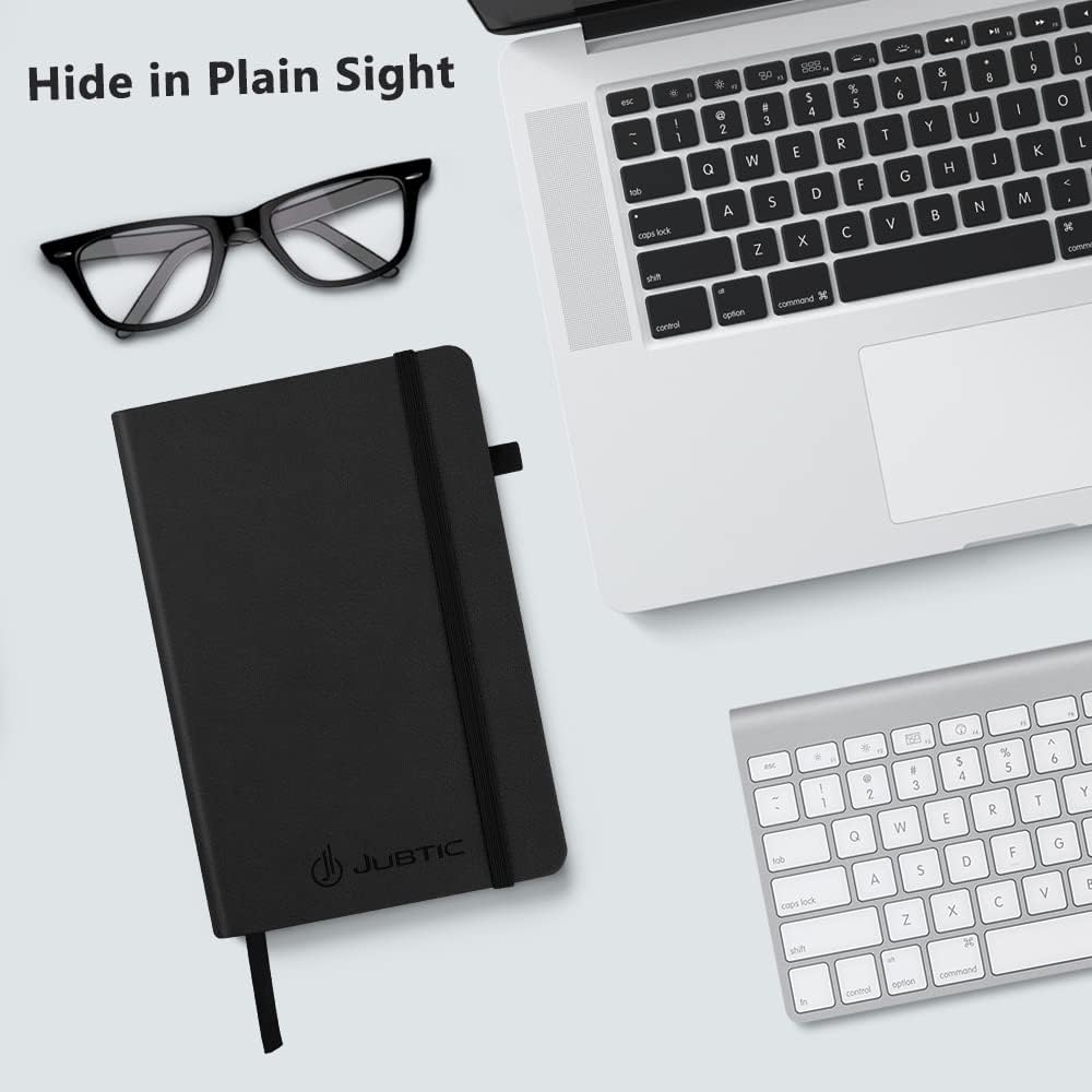 JUBTIC Password Book with Alphabetical Tabs Medium Size Password Keeper Logbook for Internet Log in Website Address Detail. Hardcover Password Notebook Journal & Organizer for Home Office, Black