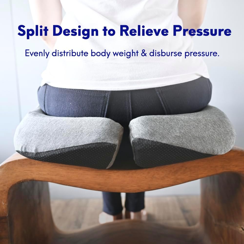 C CUSHION LAB Patented Pressure Relief Seat Cushion for Long Sitting Hours on Office/Home Chair, Car, Wheelchair - Extra-Dense Memory Foam for Hip, Tailbone, Coccyx, Sciatica - Wellness Green