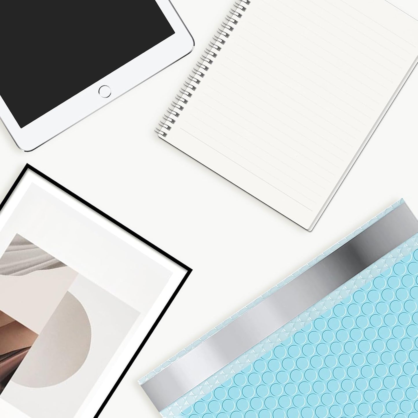 Bubble Mailers A4 Paper Size, 12x10 Padded Envelopes for Shipping, 25 Pack Mailing Packages with Self Seal Adhesive, Waterproof Bubble Envelopes (Light Blue)