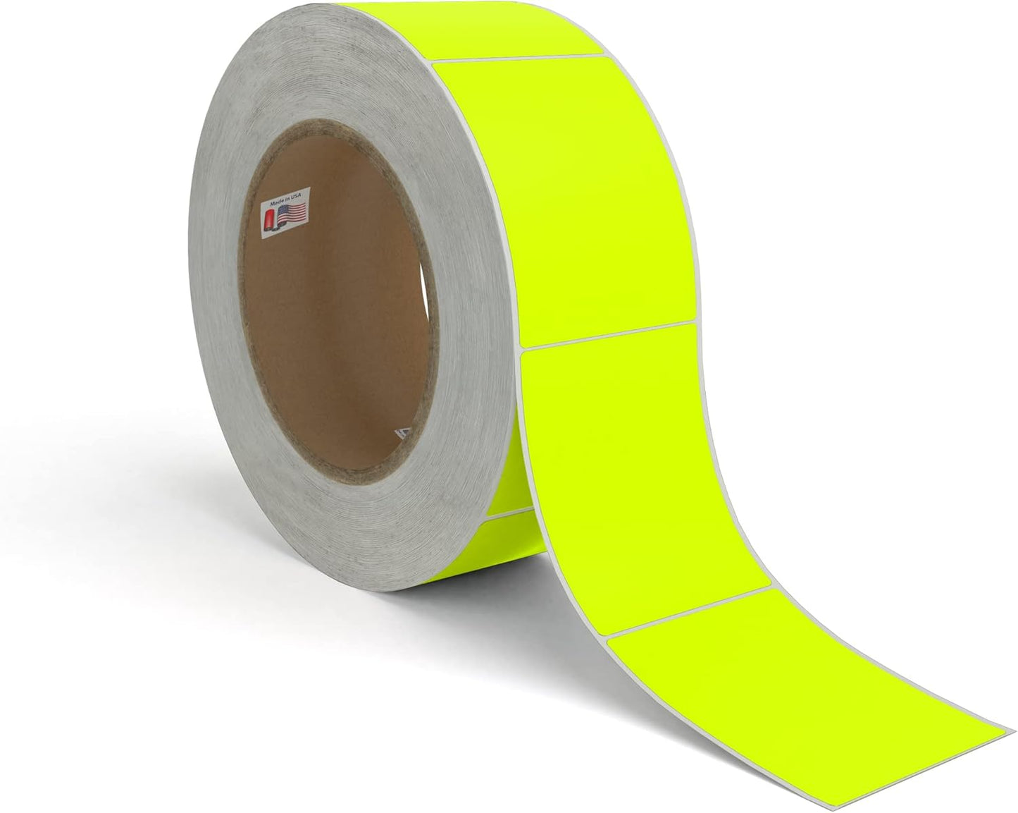 Kenco Color Coding 3 X 5 Rectangle Labels, Inventory Control Stickers 500 Labels Per Roll, Made in The USA (Fluorescent Yellow)