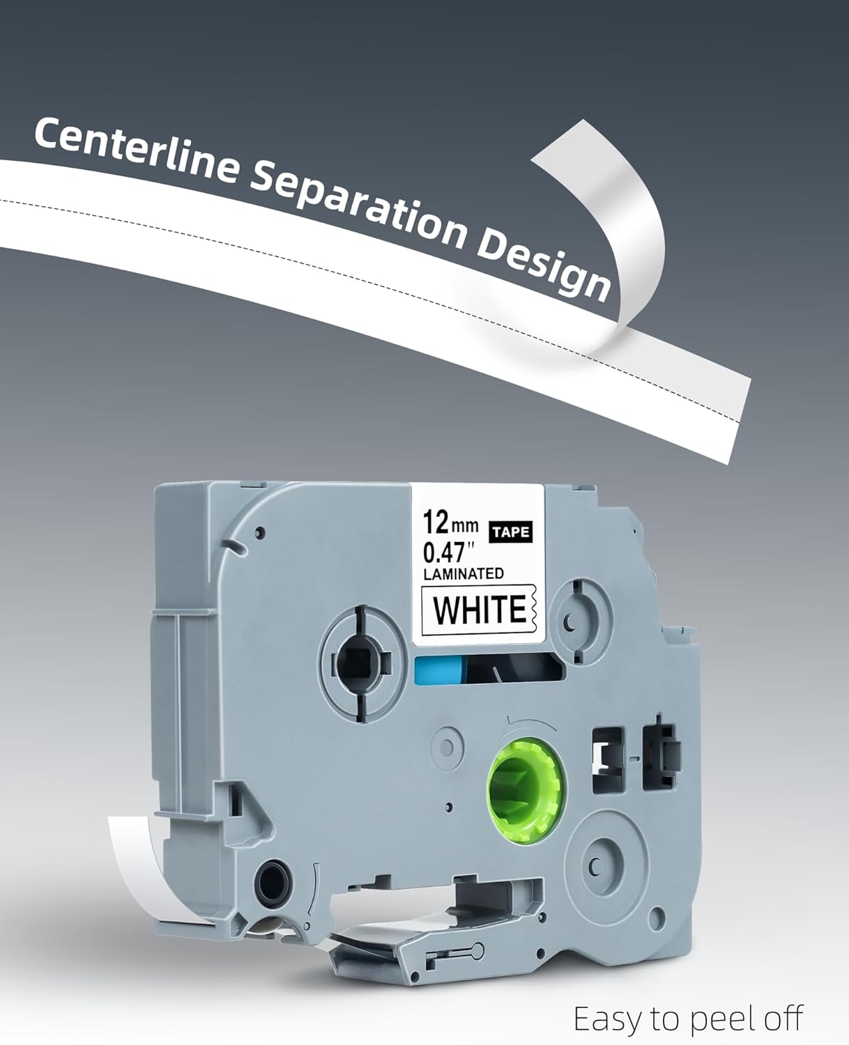 Label Maker Tape 12mm 0.47 White Replacement Brother Label Maker Tape, P-Touch Label Tape, Compatible with Brother PT-D210 H110 D220 D410 D600, 4-Pack