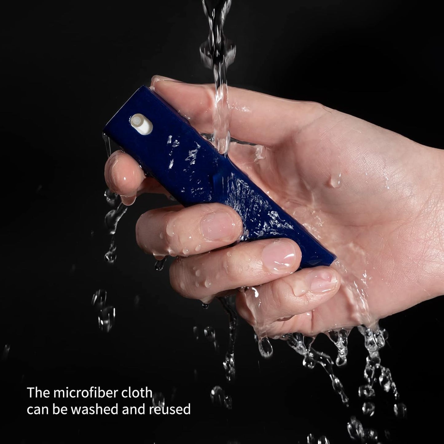 CLICK CLEAN Screen Cleaner, Fingerprint Proof Screen Cleaner Spray, All-in-One Cleaner with Microfiber, Shell and Phone Stand for All Phones, Laptop and Tablet Screens (Dark Blue)