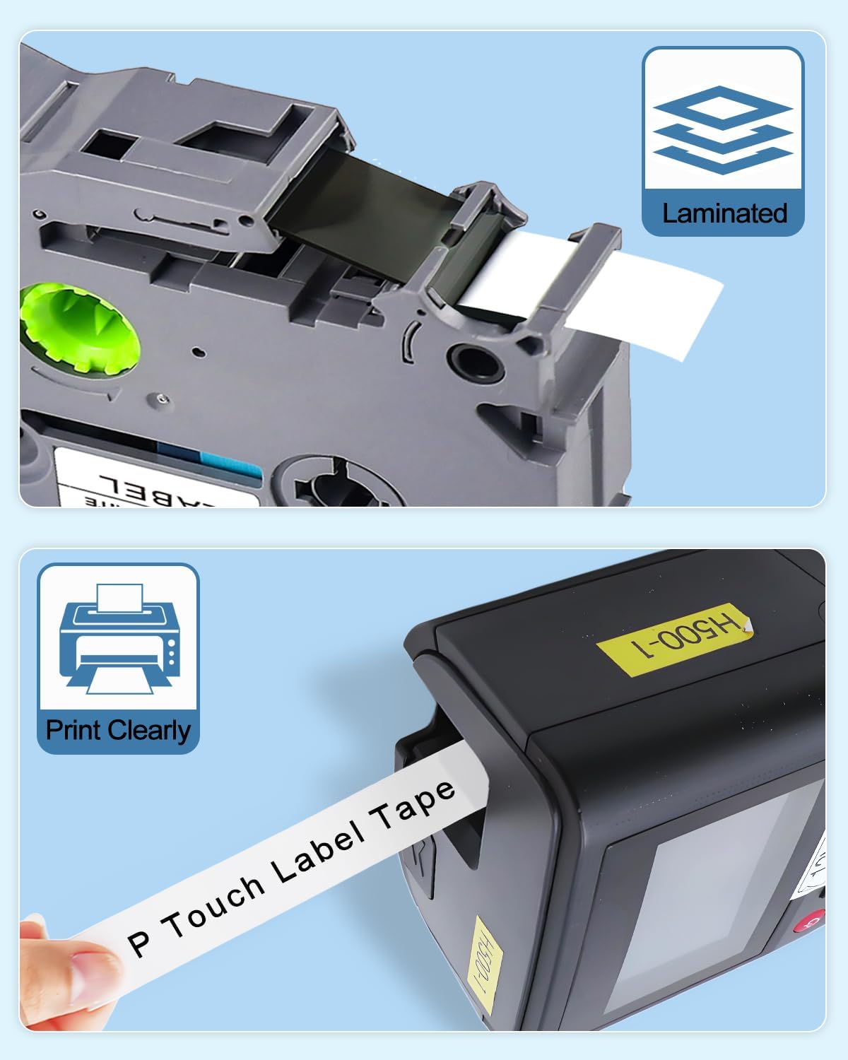 Label Maker Tape Refill 12mm 0.47 Laminated White Replace for Brother P-Touch Label Tape TZe TZ TZe-231 TZe231 Compatible with Brother P Touch PTD210 PTD220 PTH110 PTH111, Black on White, 6 Pack