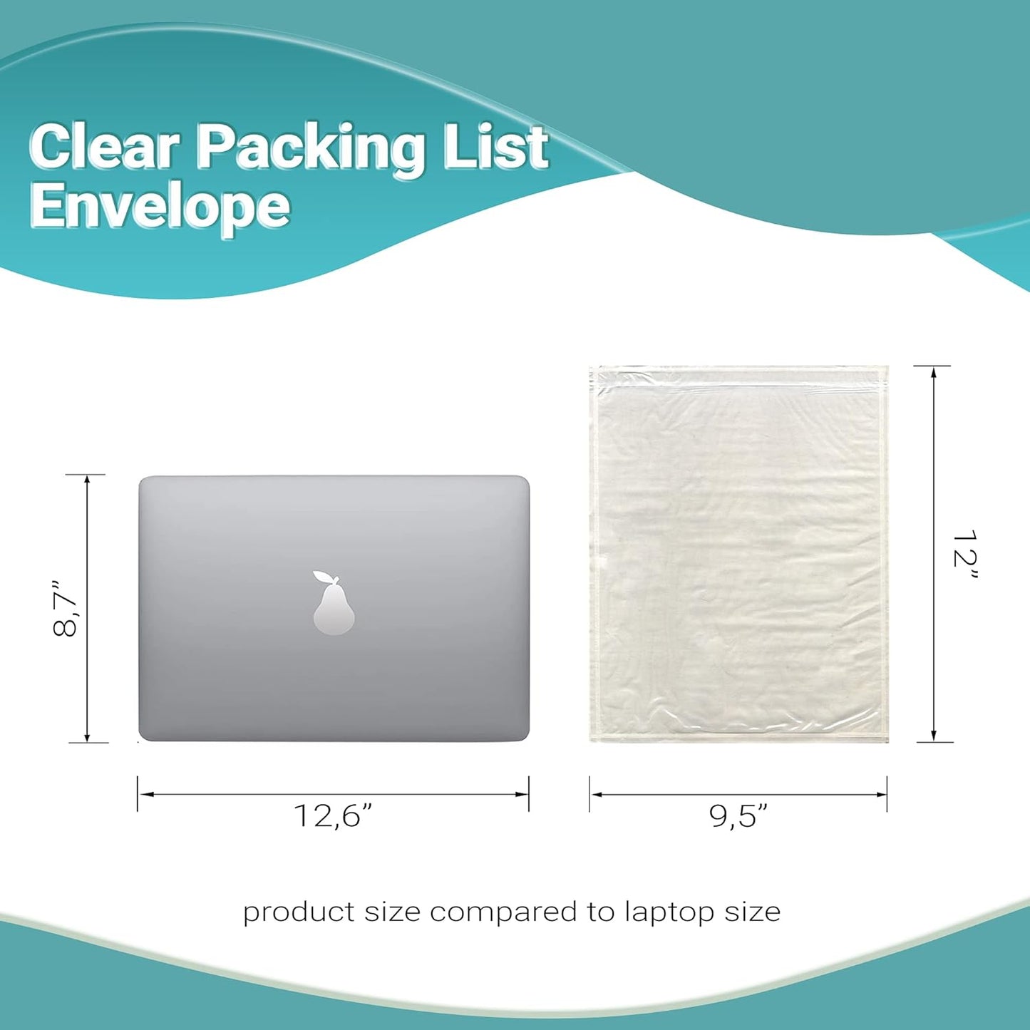 APQ Clear Top Loading Packing List Envelopes, 9.5 x 12 Inches. 500 Pack Packing Slip Envelope Pouches. Self-Seal Plastic Shipping Label Pouches. Durable Packing List Mailing Envelopes for Documents