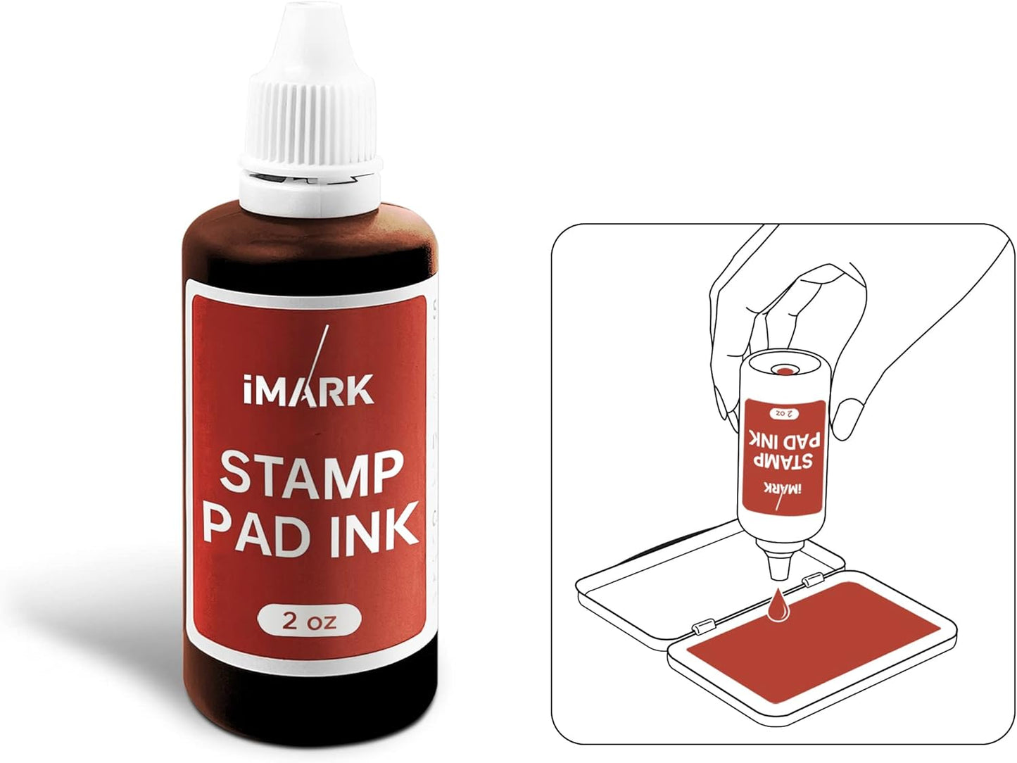 Premium Refill Ink for Self-Inking Stamps, Daters and Stamp Pads (2 oz, Brown)