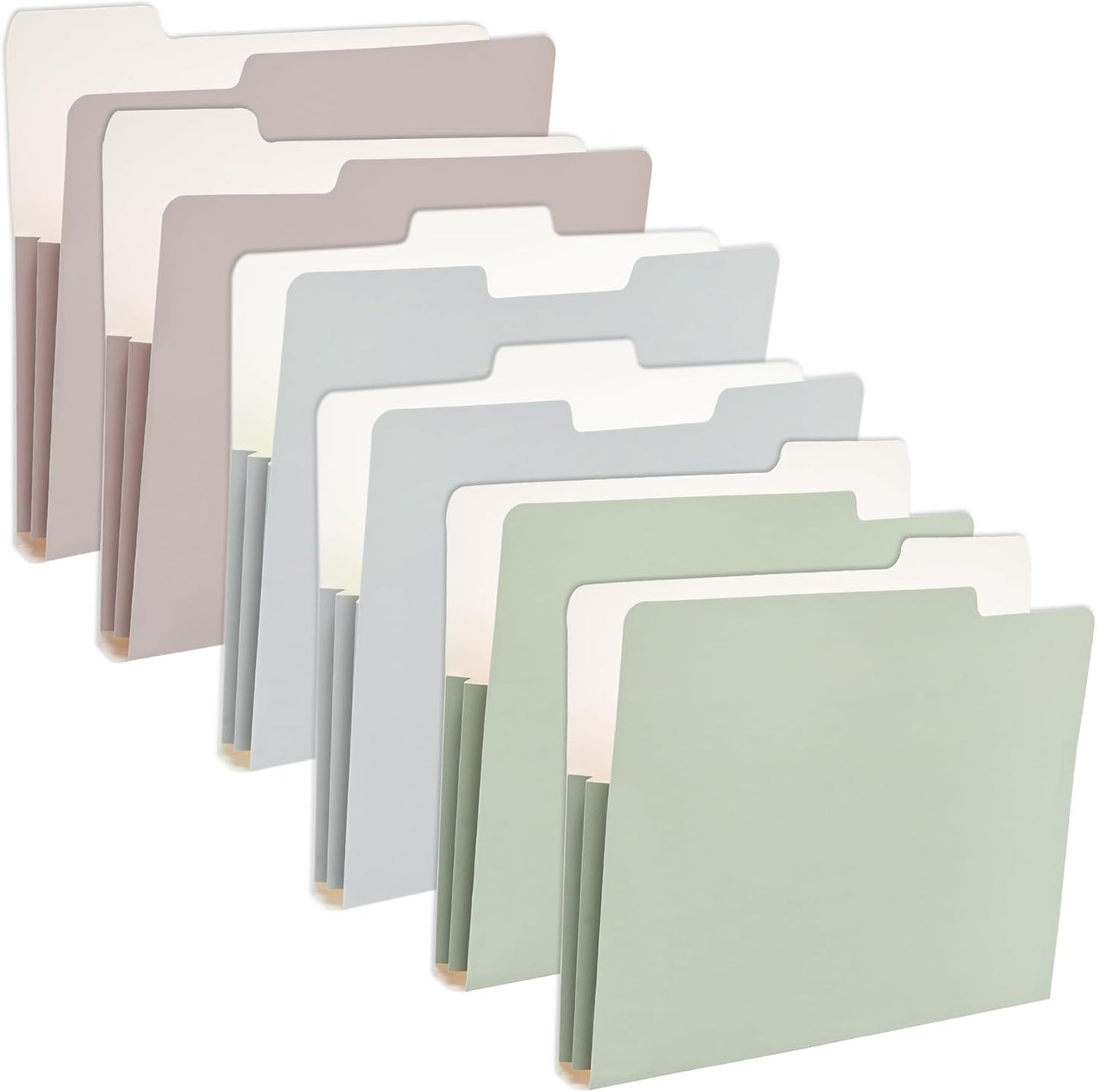 Y YOMA 6 Pack Extra Capacity File Folders Letter Size Accordion Decorative File Folder Cute Pretty Colored Filing Folder File Organizers for Office School Home Desktop with 1/3-Cut Tab, Morandi Color