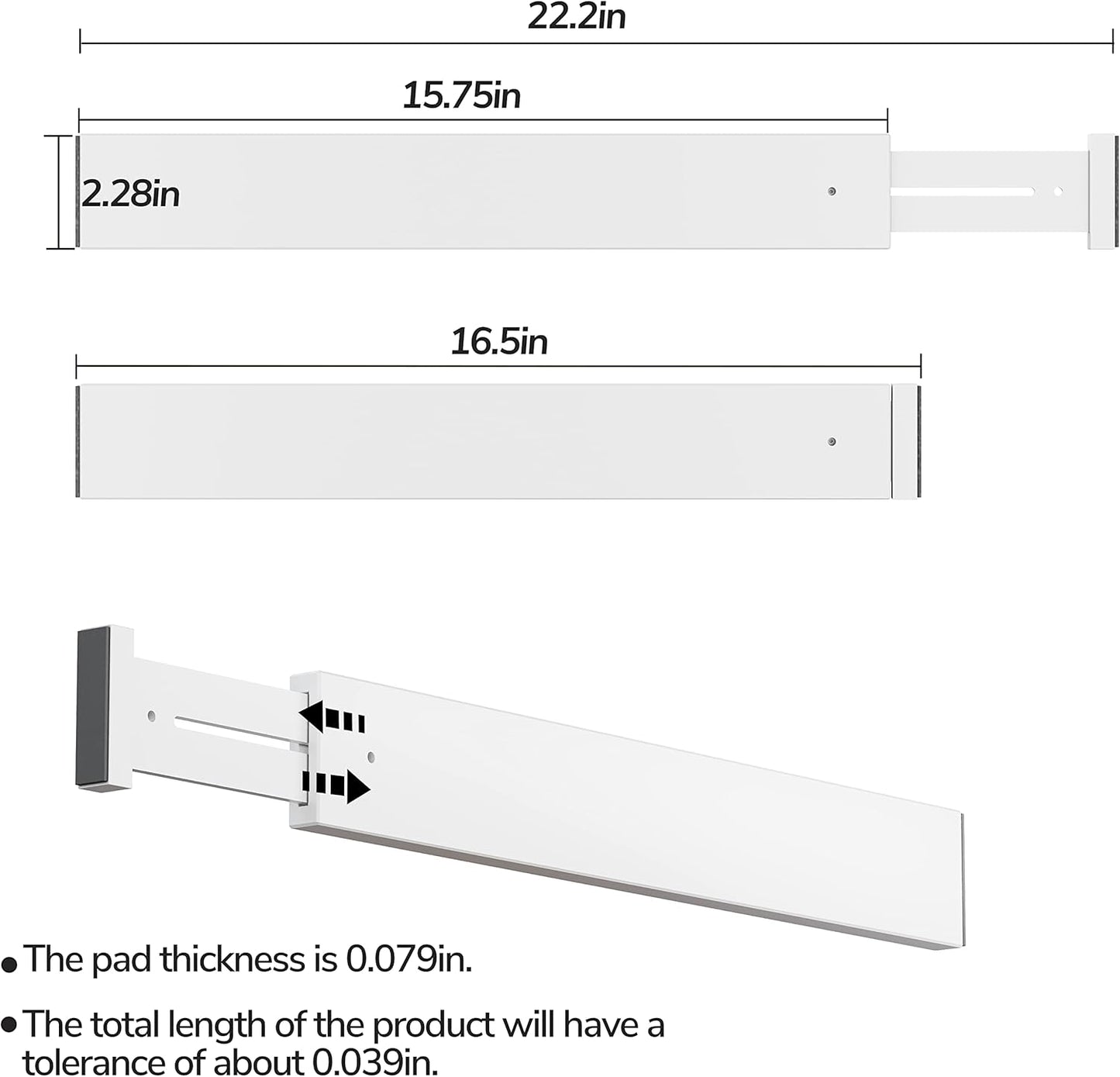 BAMEOS Drawer Dividers Bamboo Separators Organization Expandable Organizers for Kitchen Bedroom Bathroom Dresser Office 4-pack