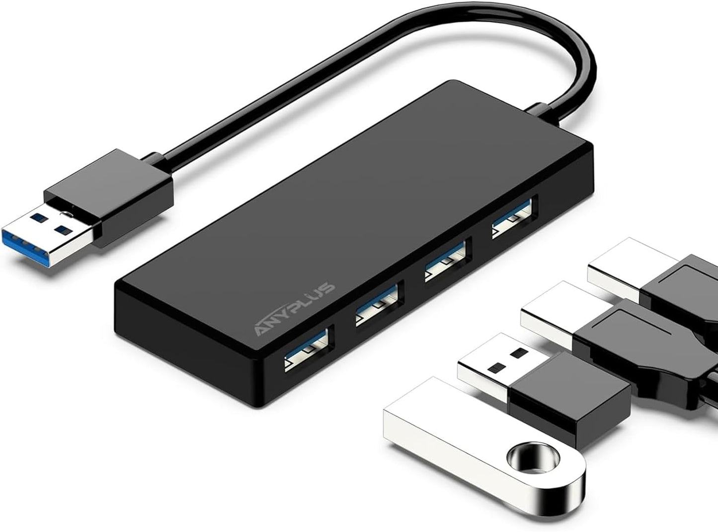 USB 3.0 Hub, 4 Port USB Hub Splitter,Portable USB Adapter Mini Multiport Expander for Desktop, Laptop, Xbox, Flash Drive, HDD, Console, Printer, PC, Keyboards, HP, Dell