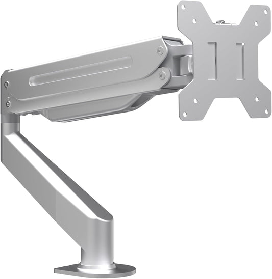 Suptek Single Monitor Mount Stand,Gas Spring Monitor Arm Desk Mount Fully Adjustable for 17 20 22 23 24 26 27 inch Monitors Weight Capacity up to 13.2 lbs (Silver)