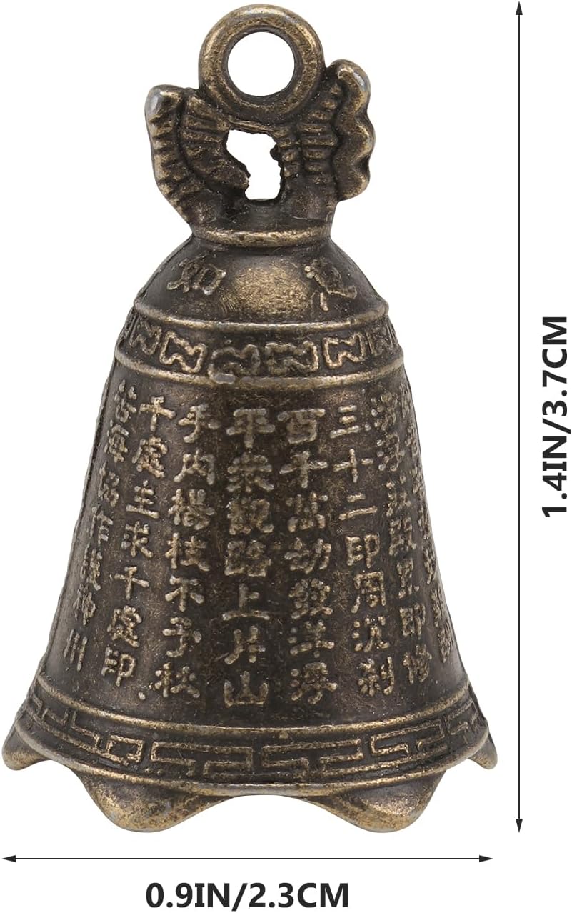 DOITOOL 10Pcs Vintage Bell Iron Bell Charm Craft Retro Bell Figurine Mini Jingle Bell Feng Shui Bell for DIY Wind Chimes Doorbell Keychain Pendants