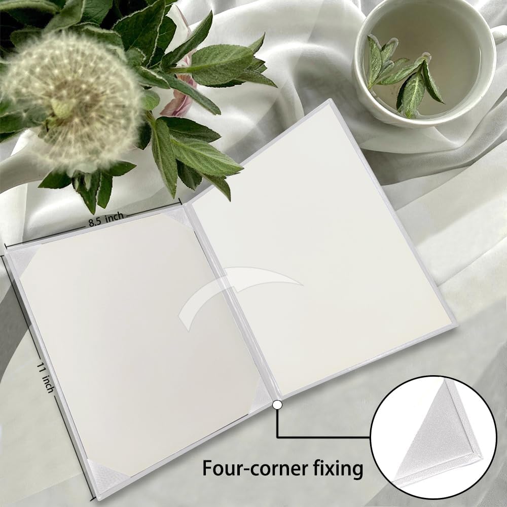 Certificate Holders 8.5"x11" Graduation Diploma Cover Document Leather Folders,White-2 Pack