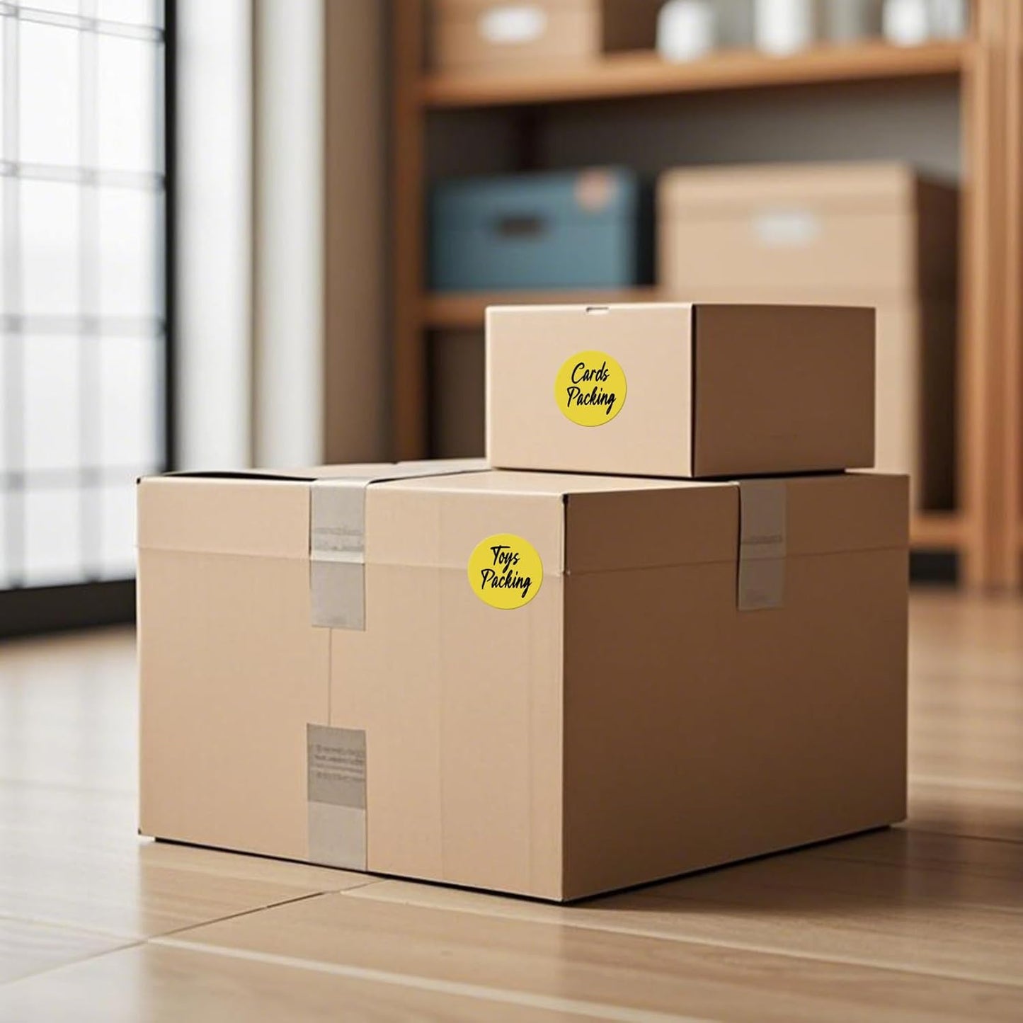 500 PCS Colored Dot Stickers 2 Inch Vinyl Yellow Circle Labels Removable Waterproof Color Coding Round Floor Sticker for Inventory School Marking Organization