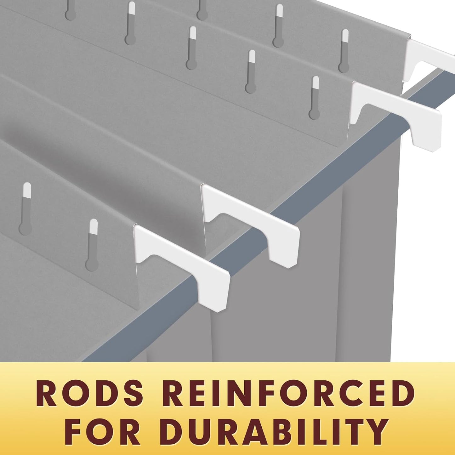 HERKKA Hanging File Folders, 60 Pack Reinforced Letter Size Hanging Folders, Designed for Bulky Files, Filing Cabinet, 1/5-Cut Adjustable Tabs (Gray)