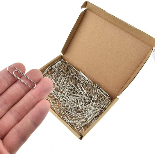 HAHIYO Paper Clips Sturdy 1.3”(33mm) Length 280 Pack Paperclips Heavy Duty Tight Grip Rust Proof Reusable Metal Bright Silver for Home Office School
