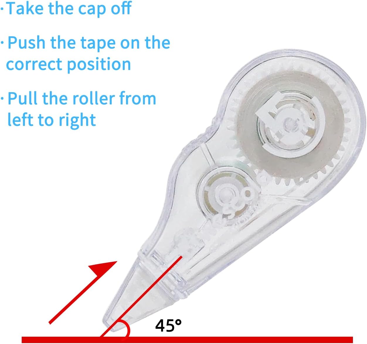 Correction Tape, 16.4FT EZ Tear-resistant Correction Tape, Easy To Use Applicator for Instant Correction Without Drying Time (10pcs/set)