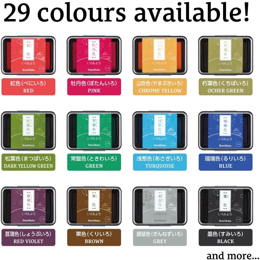 IROMOYO Stamp PAD, Traditional Japanese Ink Colour, Oil-Based Ink pad - OCHER Green