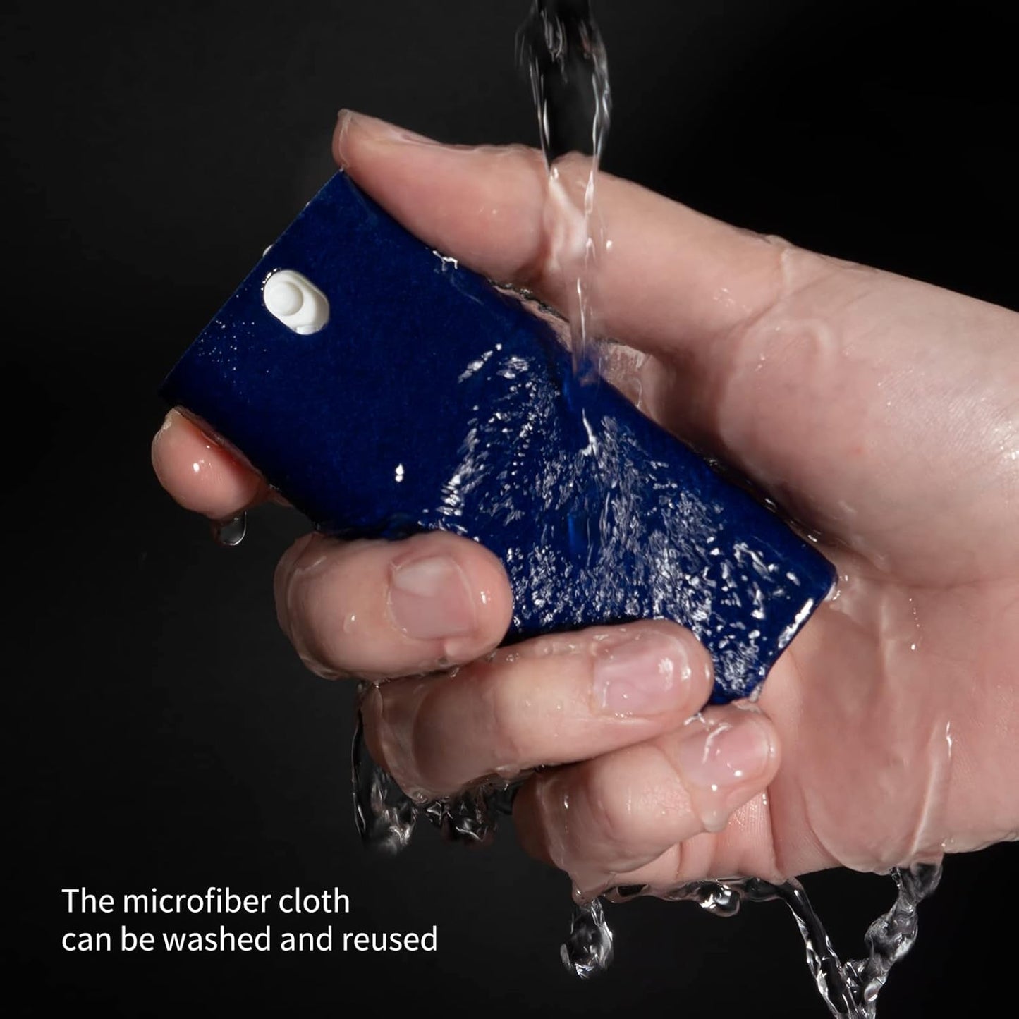 CLICK CLEAN Touchscreen Mist Cleaner, Screen Cleaner, All in One Screen Cleaner Spray with Microfiber and Phone Stand for All Phones, Laptop and Tablet Screens (Dark Blue)