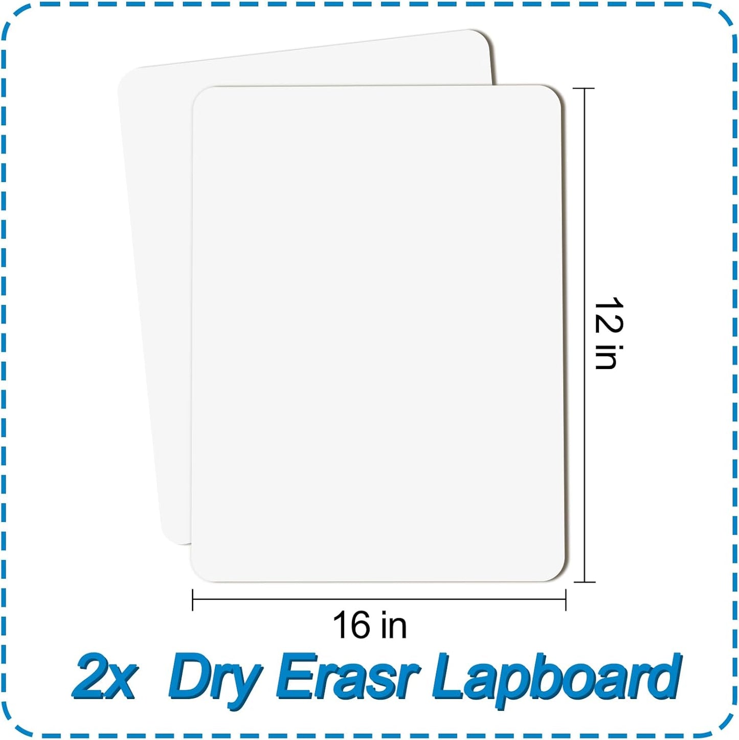 2 PC Small White Board Dry Erase Classroom Pack Boards 9" x12”Personal Whiteboards for Students Teachers School Supplies Lapboards