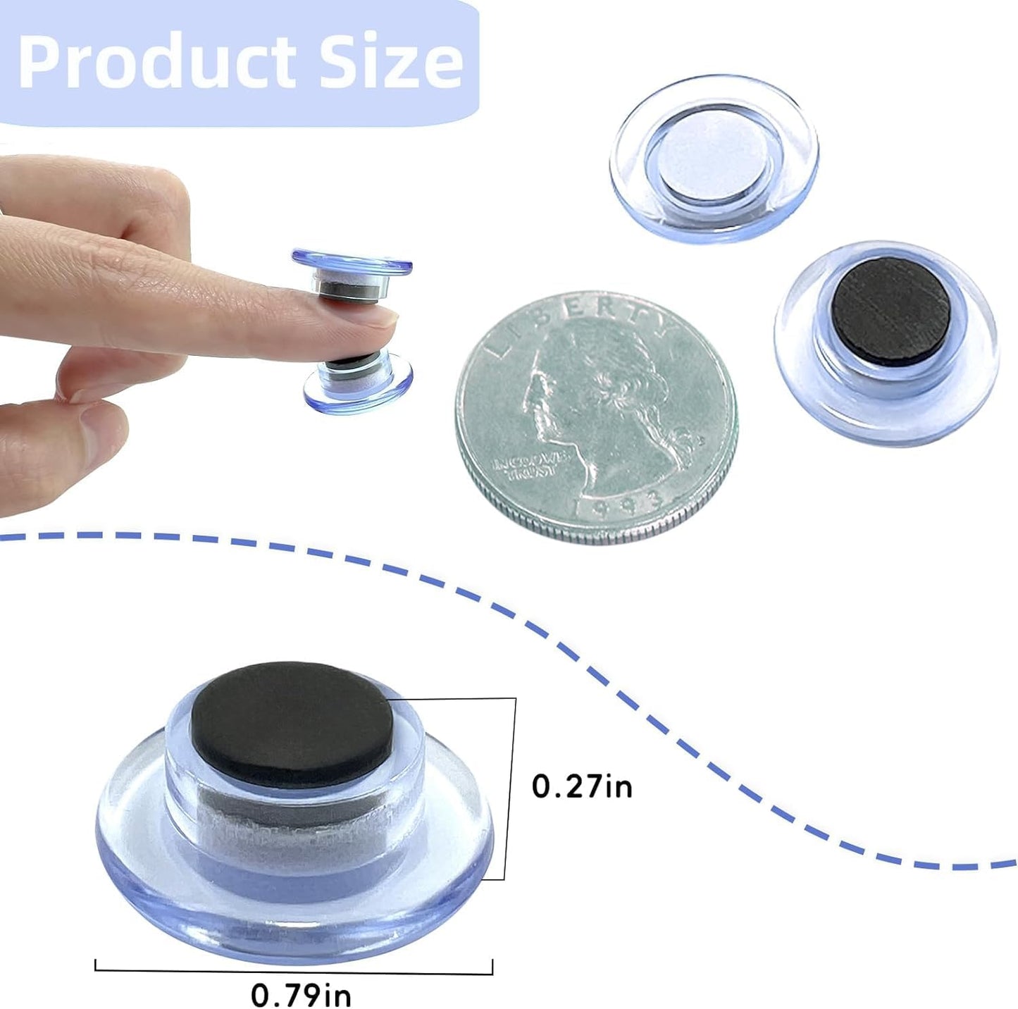 Qualsen Magnets for Whiteboard, Round Fridge Magnets for Dry Board Decorative, Teacher Supplies for School, Classroom, Home, Office, Locker (10pcs- Crystalline Hat)