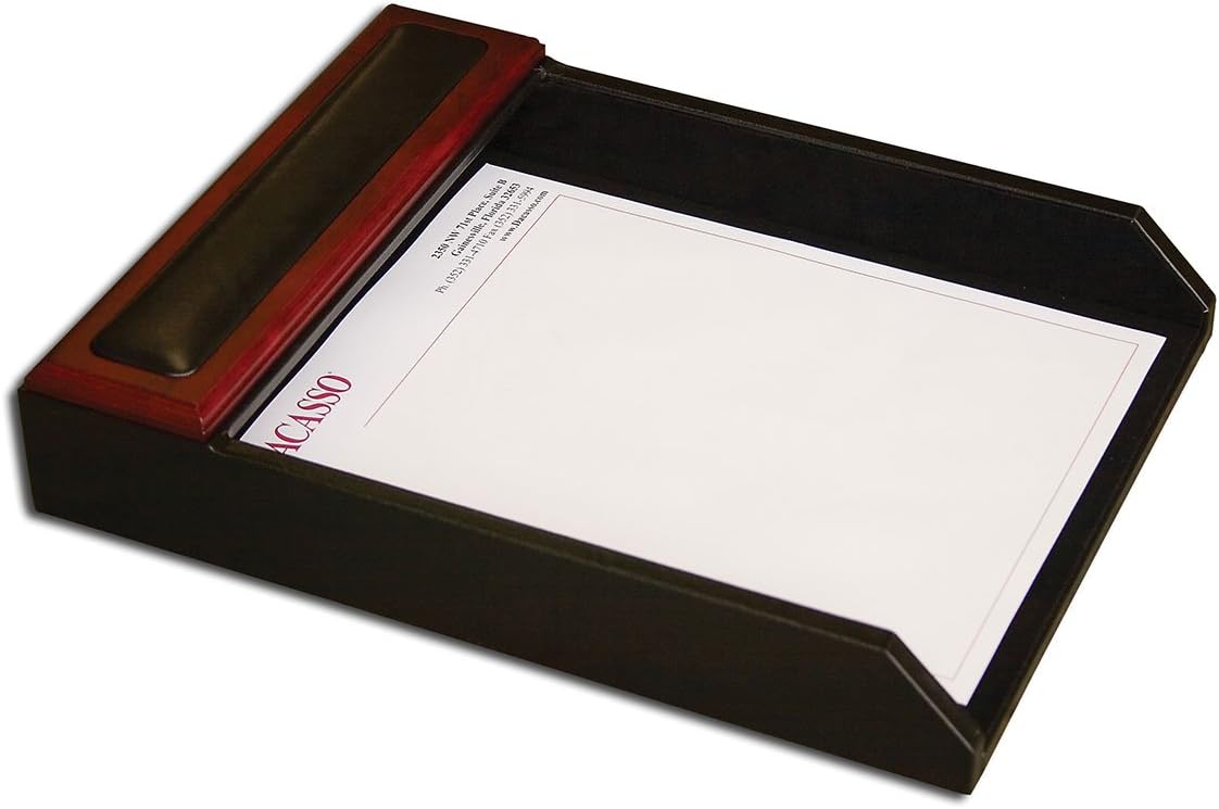 Dacasso Rosewood and Leather Desk Set, 3-Piece (D8037)