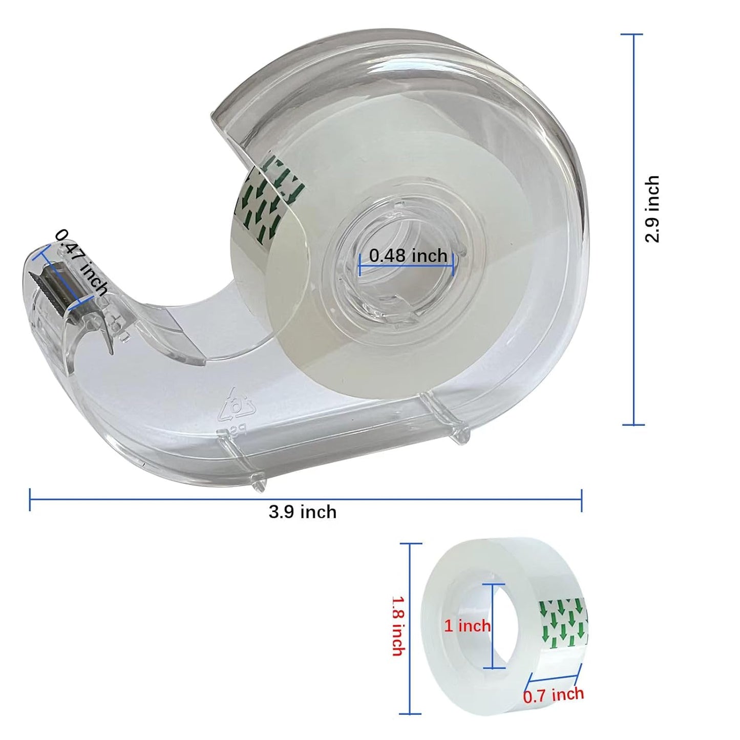Tape, Clear Tape,Transparent Tape for Office Supplies and School Supplies,Glossy Finish,3/4 in x 720 in, Dispensered, 24 Pack