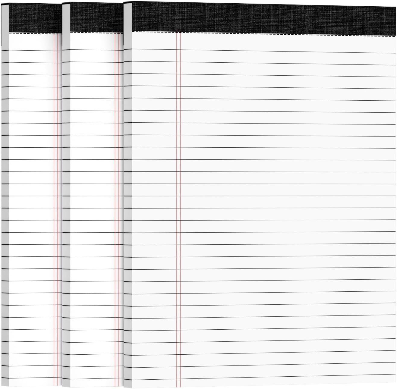 3pcs Legal Pads 8.5 x 11, Notepads 8.5 x 11 Inch, White Note Pads Clear Print Writing Pads of Paper, Memo Pads , Perforate Legal Notepads Paper , Wide Ruled Lined with Sturdy Back,30 Sheets/Pack