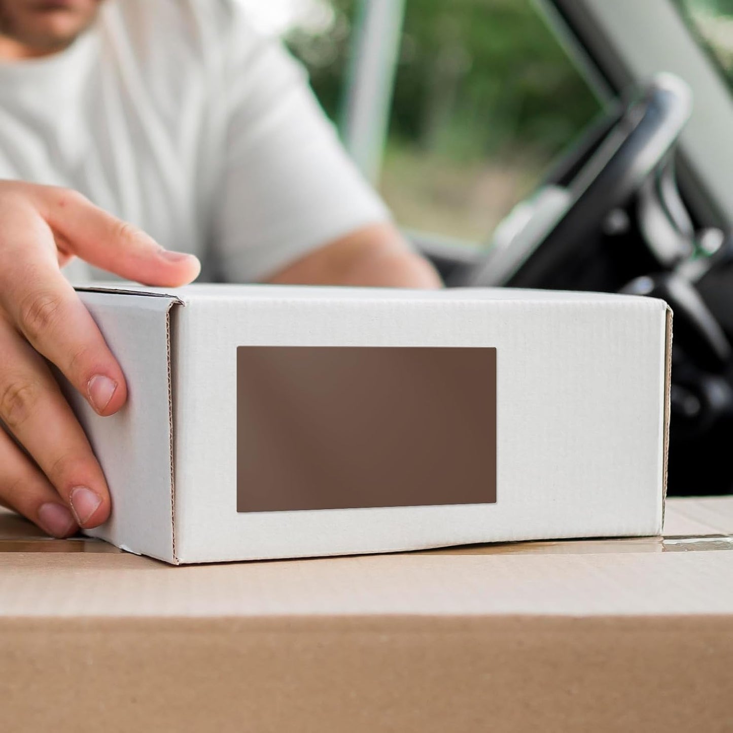 Brown Color Coding Labels 3 × 2 Inches Self-Adhesive Rectangle Stickers Waterproof Name Tags for Office School Home 40 PCS