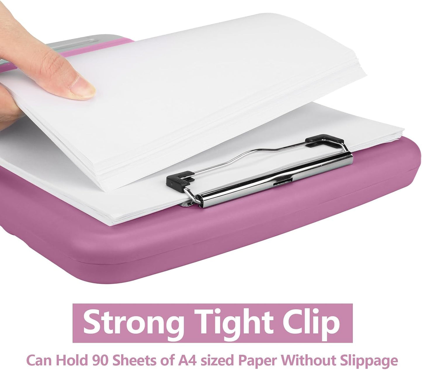 Clipboard with Storage, A4 Binder Nursing Clipboards with Pen Holder, Heavy Duty Storage Clipboards with Low Profile Clip, Clipboard Folder Side-Opening, Smooth Writing Clip Board (Violet)