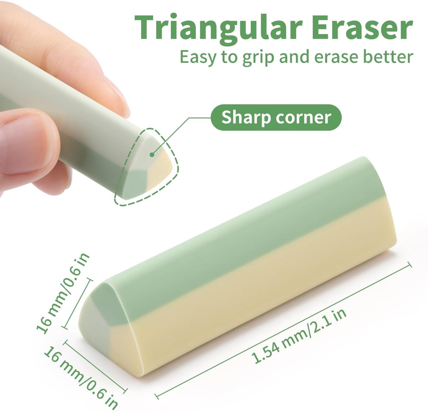 15 Pack Pencil Erasers, Colored Eraser for Kids Cute Orradores Escolares Eraser for School Office Art Erasers for Drawing