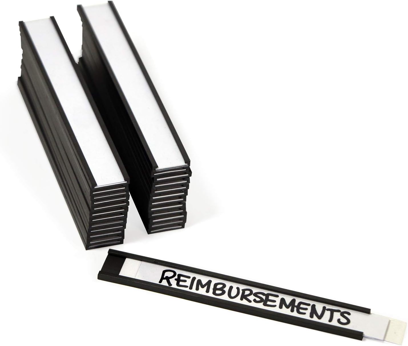 SmartSign Magnetic 'C' Channel Label Holders for Metal Racks and Shelves | 0.5" x 4" Pack of 25