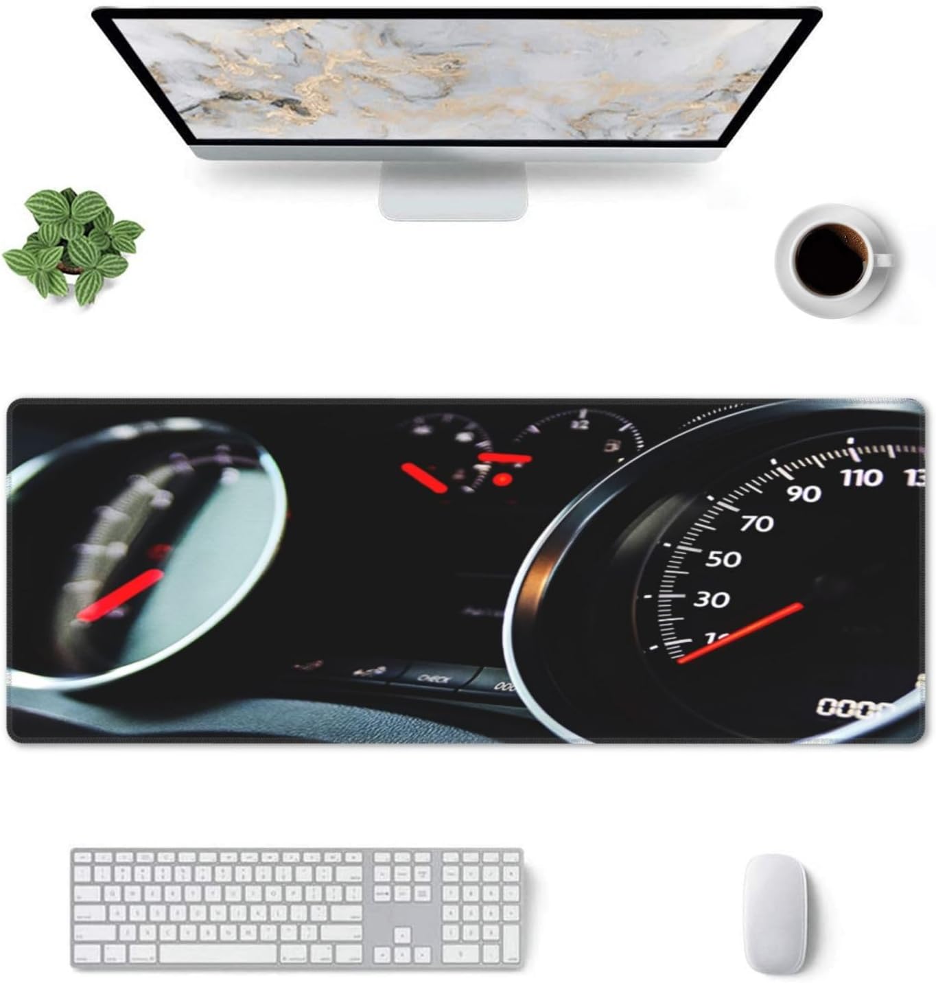 Automobile Dashboard Race Car Mouse Pad, Racing Car Large Big Gaming Mouse Pad Desk Pad, Mousepad with Non-Slip Rubber Base, Extended XXL Mouse Mat for Computer Laptop Office Accessories