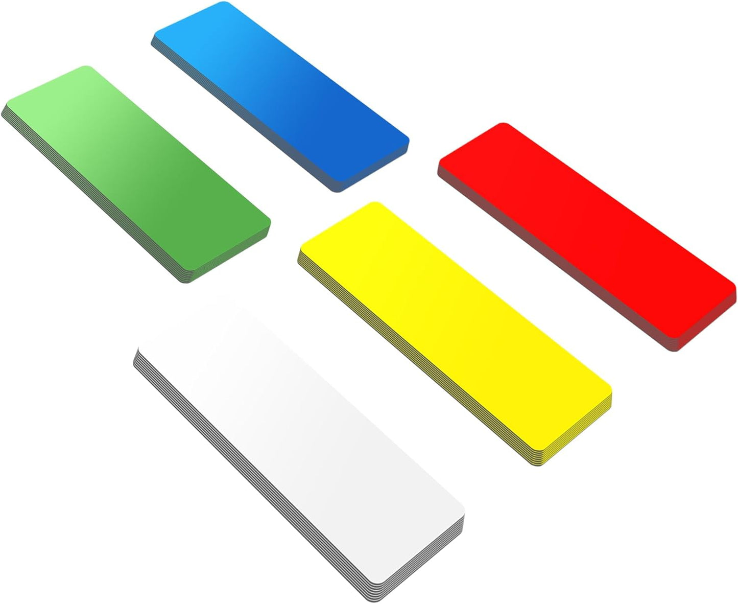 Realth Dry Erase Magnetic Labels Red (1'' × 3''60 Pcs),Blank Magnets for Whiteboard, Washable Reusable Magnetic Sheets Erasable Cards for Classroom Fridge Office Teachers Students