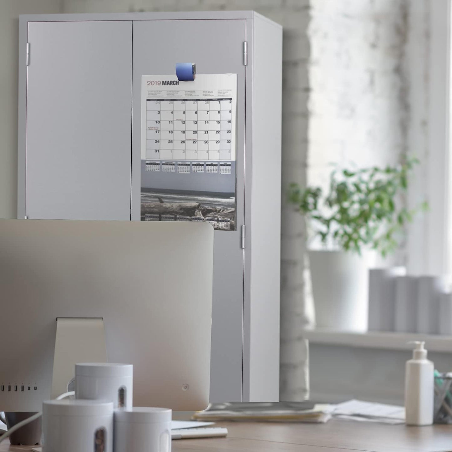 Extra Strong Magnetic Clips for Refrigerator and More, Large Blue, 3-Pack