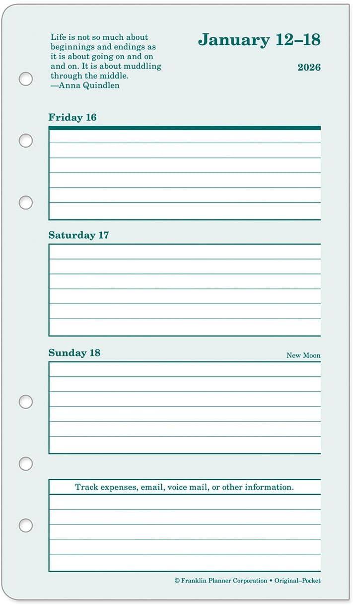 FranklinCovey - Original Weekly Ring-Bound Planner (Jan 2026 - Dec 2026, Pocket)