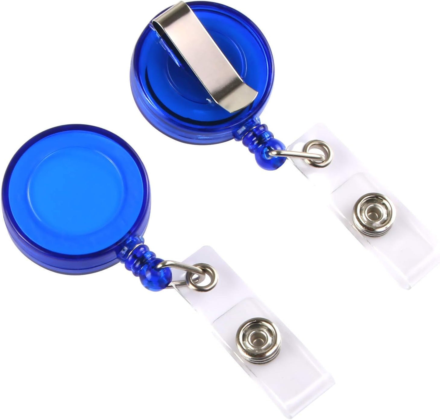 JANYUN 30 Pcs Blue Retractable Badge Reels Badge Holders Reels Clip for ID Badge Holders