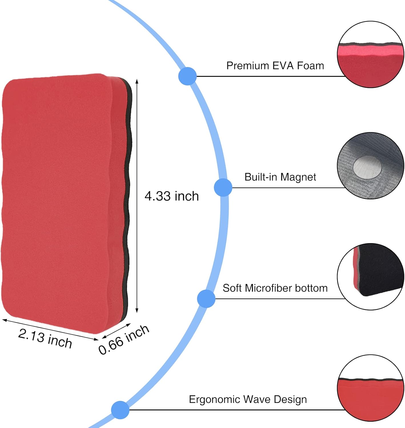 16 Pcs Dry Erase Erasers, Magnetic Whiteboard Eraser, Magnetic Eraser for Dry Erase Board, Dry Marker Eraser, White Board Dry Erase for Whiteboard, Kids, Teacher, Home and Office (4 Color)
