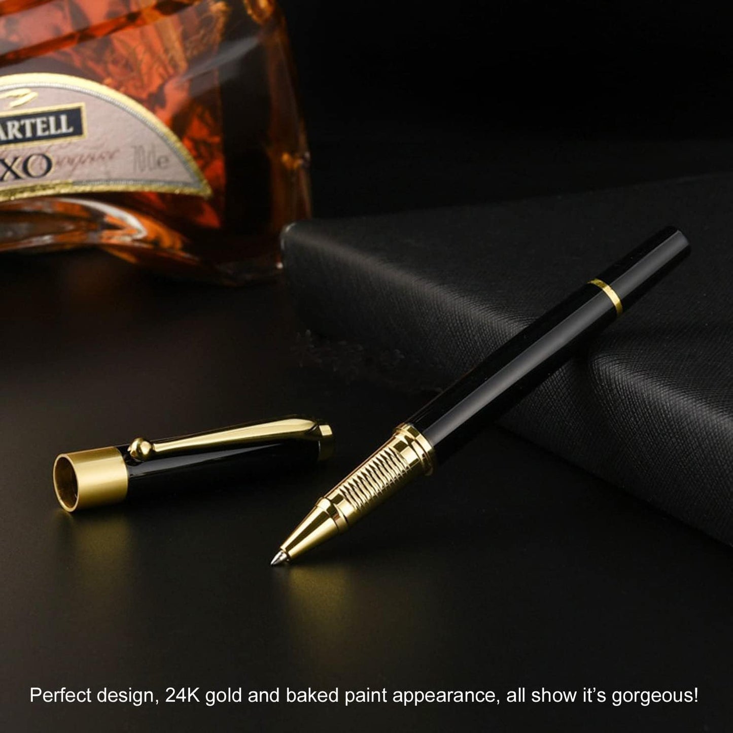 YIVONKA Ballpoint Pen Black Refill,Luxury Ballpoint Line width 0.5mm,Best Ball Pen Gift Set for Men & Women Professional Executive,Office,Nice BallPens Classy Gift Box (2 Black)