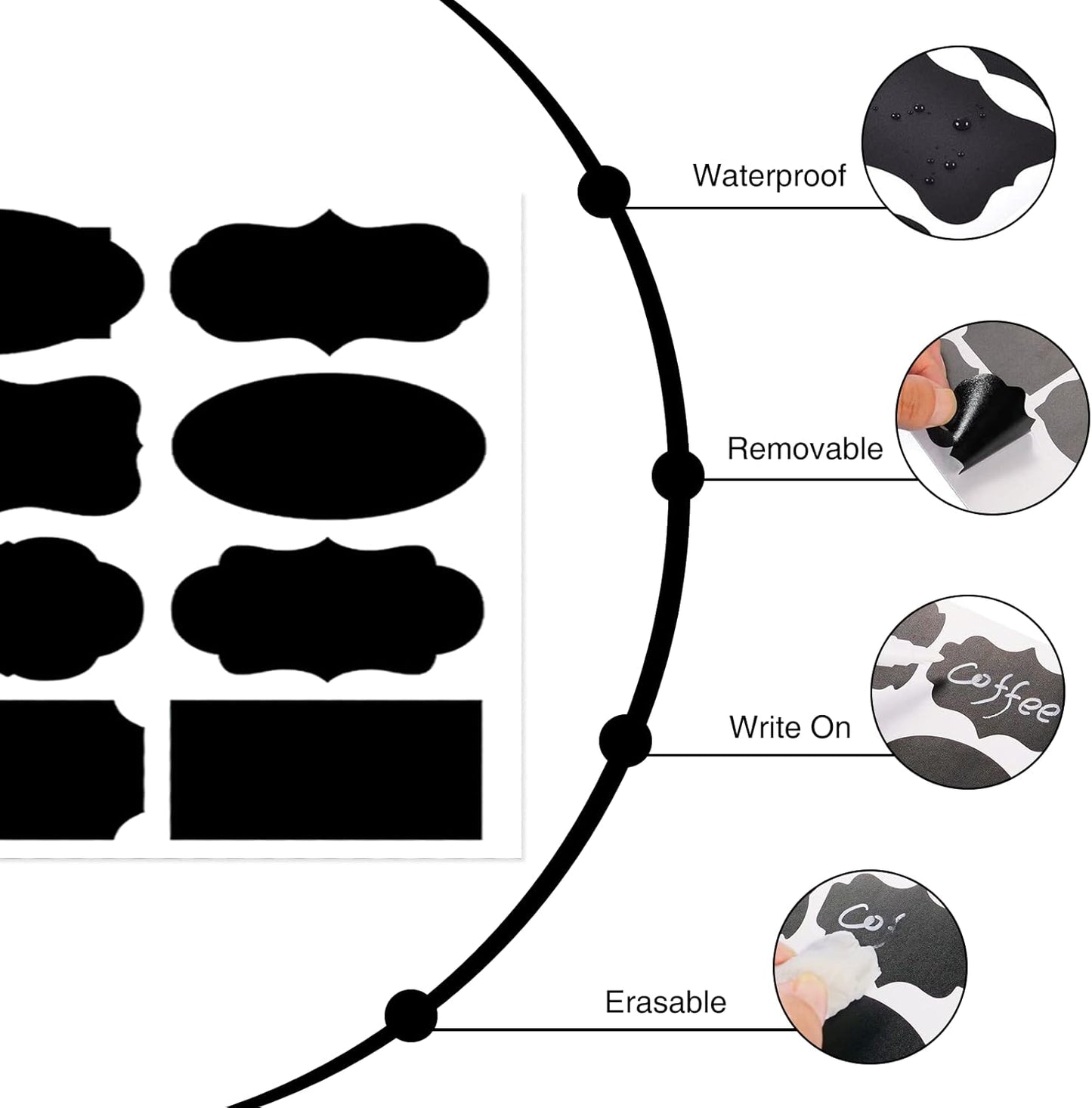 120 Pcs Chalkboard Labels for Storage Bins, Waterproof, Reusable Chalk Tag for Mason Jar, Party Decoration, Craft Rooms, 2 Liquid Chalk Markers