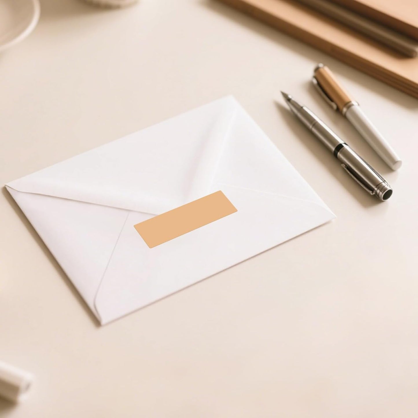 Brown Rectangle Color Coding Labels 3 × 1 Inches, Self-Adhesive Writable Waterproof Vinyl Blank Sticker Roll for Office Home School Business 1000 PCS