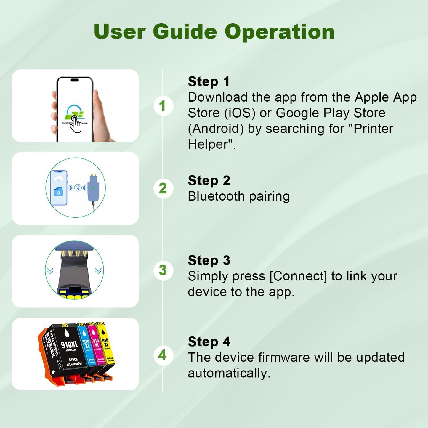 910 XL 910XL Ink Cartridges Combo Pack High Yield Replacement for HP 910XL Ink Cartridges for OfficeJet 8015e 8010 OfficeJet Pro 8025e 8020 8028e Printer (910 Ink 4-Pack)