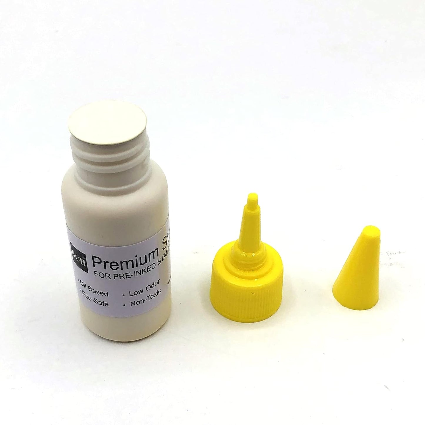 Oil-Based Premium Stamp Refill Ink by BCH for Pre-Inked Rubber Gel Pads & Dot Matrix Ribbons - 20 ml -0.68oz (Yellow)