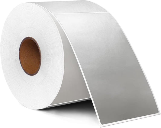 PARLAIM 3" x 5" Rectangle Adhesive Permanent Color Code Stickers,500 per Dispenser Box Roll Square Label Inventory Stickers (Silver)