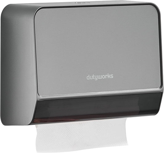 Paper Towel Dispenser Wall Mounted, Multifold Hand Towel Dispenser for Kitchen Bathroom Home Business, Trifold/C Fold/Z Fold Paper Towel Holder with Lock, Universal Paper, Black