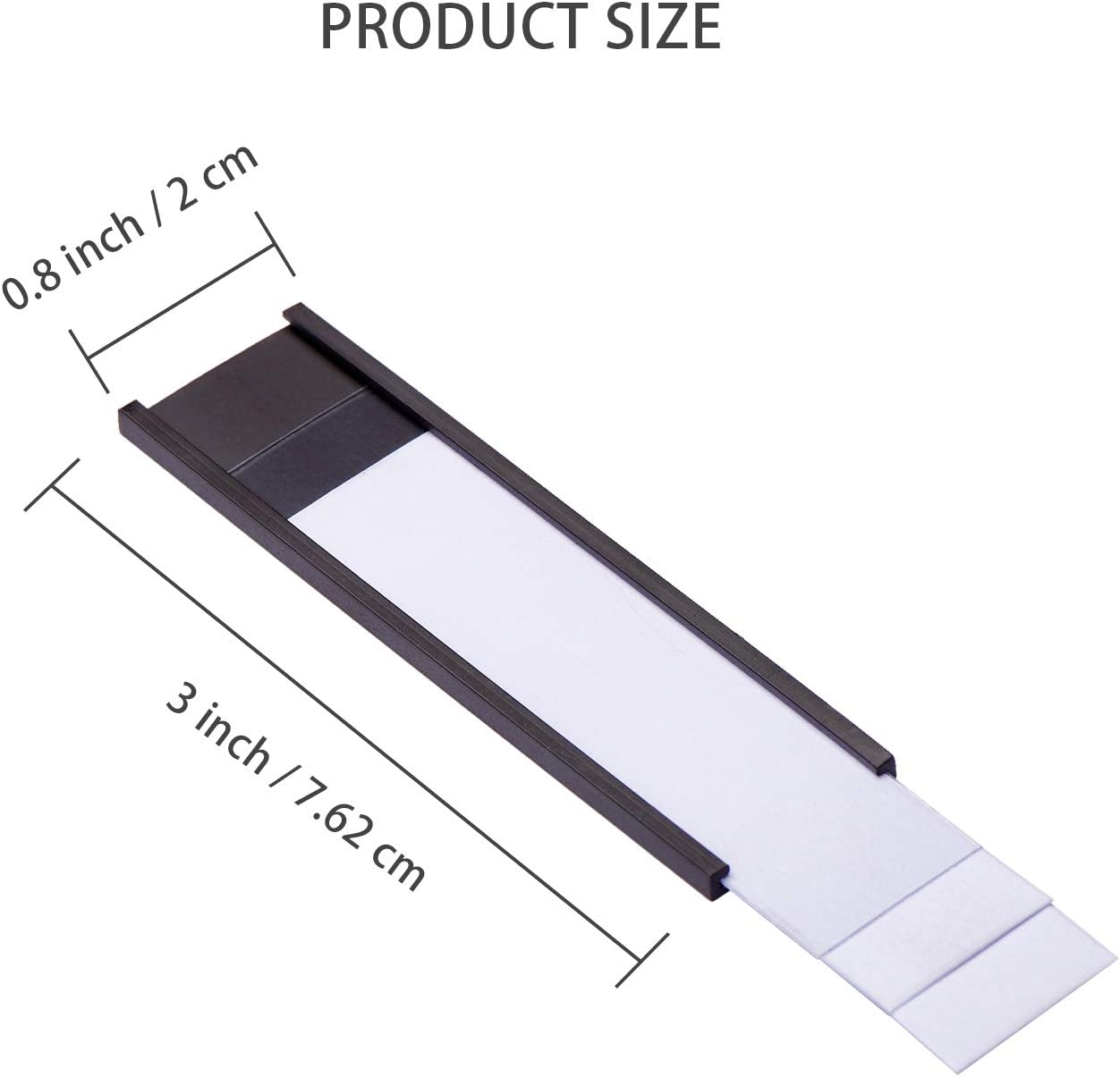 EEOYU Magnetic Label Holders with Magnets, Data Card Holders with Clear Plastic Protectors, Set of 30 (0.8 x 3 Inch)