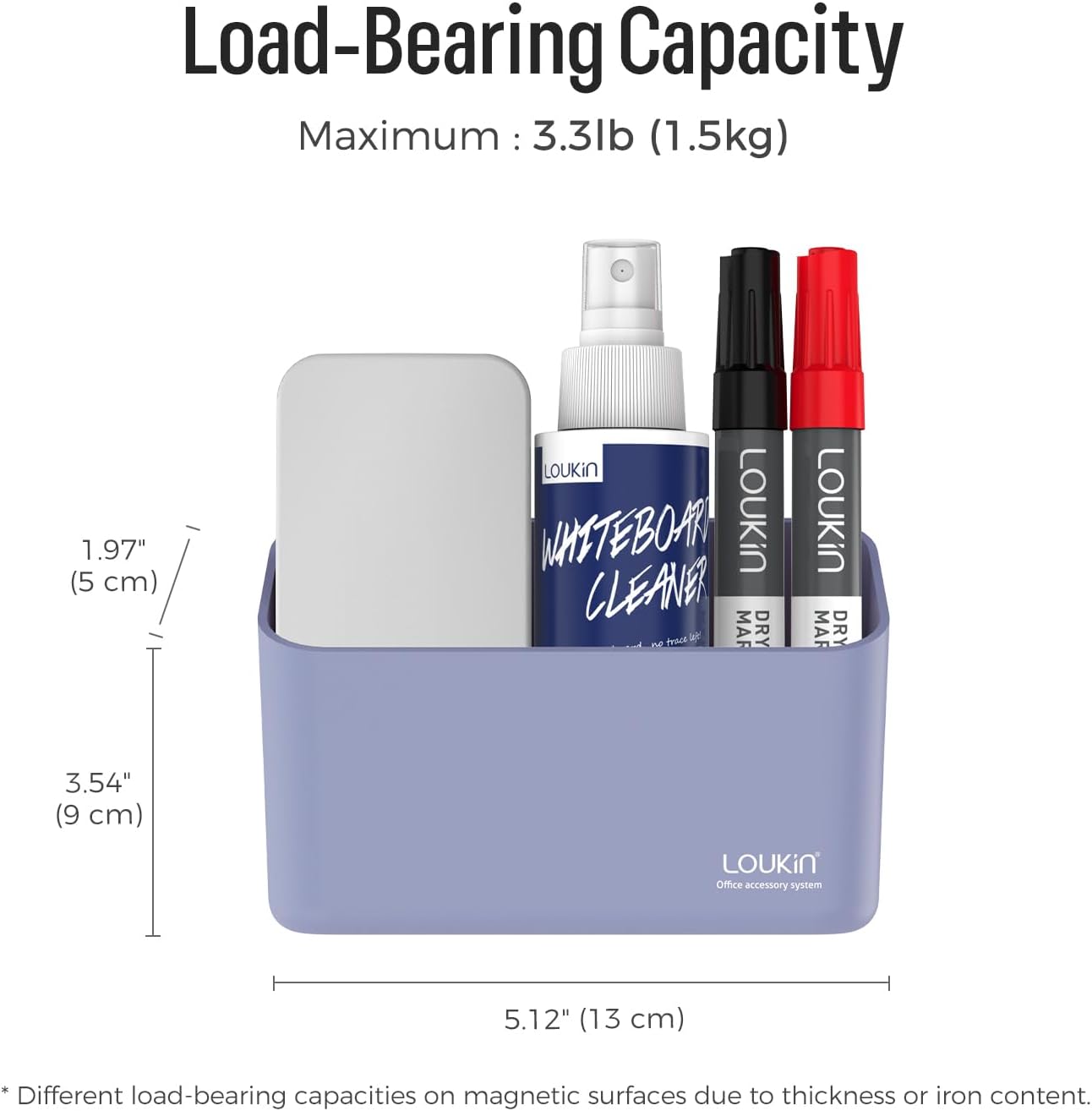 loukin Magnetic Marker & Remote Control Organizer, Dry Erase Marker Holder, Magnetic Storage for Whiteboard or Refrigerators (Purple)