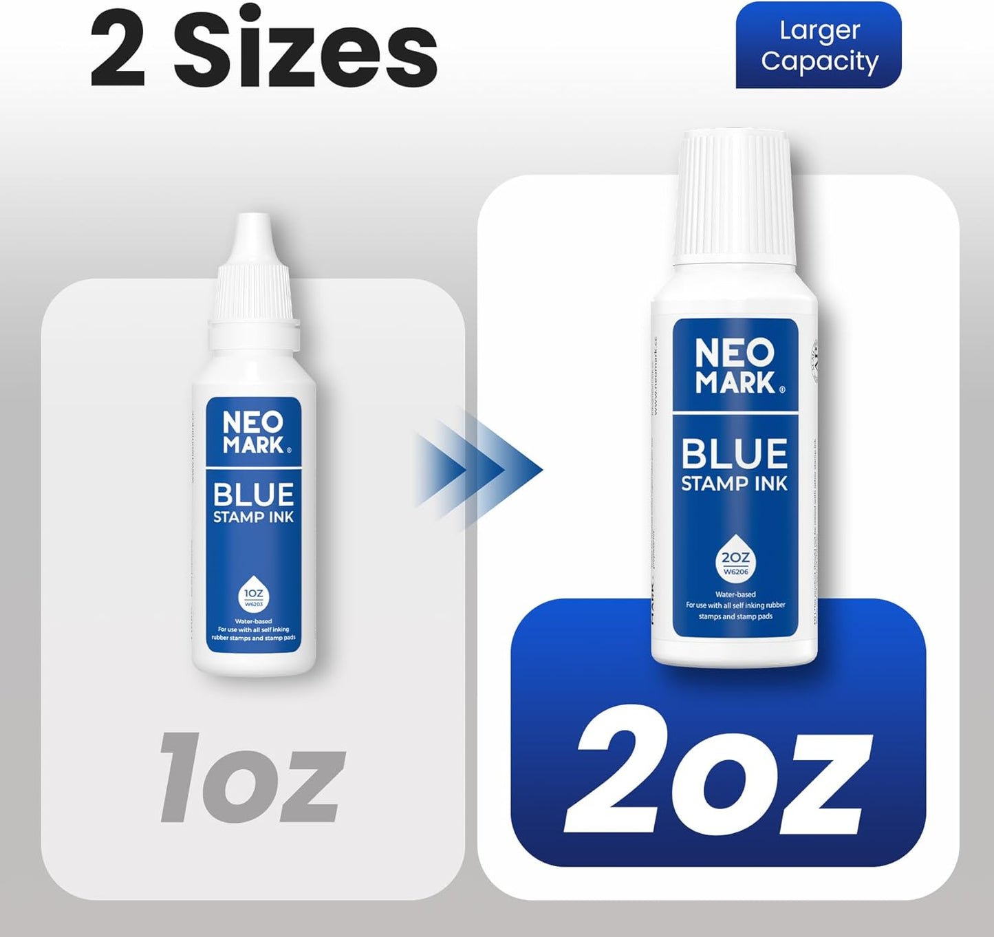 Premium Stamp Ink, Quick-Drying & AP-Certified Non-Toxic Refill Ink for Self-Inking Stamps, Date Stamps and Stamp Pads (Blue, 2oz)