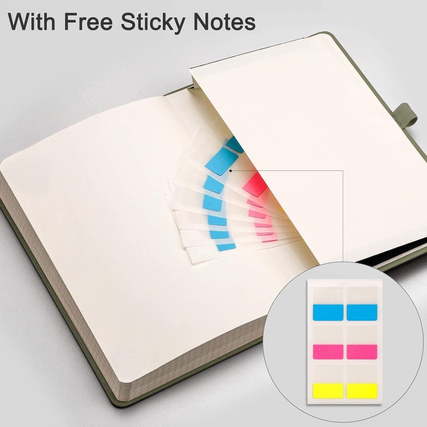 EMSHOI Graph Paper Notebook - 256 Pages A5 Graph Notebook/Journal, Hard Cover, 120gsm Thick Paper, Smooth PU Leather, Inner Pocket, 5.75'' × 8.38''- Olive Green