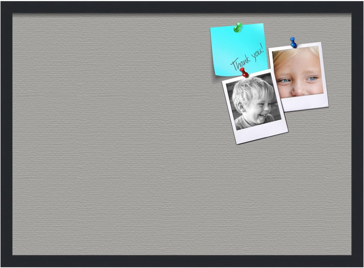 PinPix 28x20 Inch Cork Bulletin Board. This Decorative Framed Pin Board Comes with Dark Stone Design and a Satin Black Frame. Ideal for Home Office Decor or Message Board (PinPix-1808)